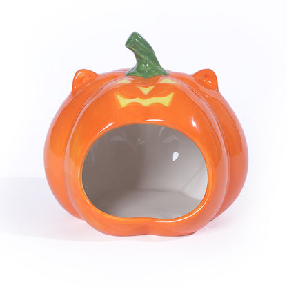 Tafit Ceramic Pumpkin Hamster Hideout