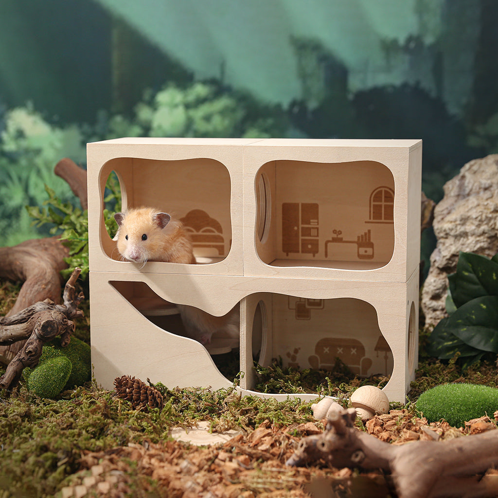 Hamster wooden house best sale